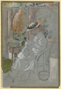 Luise Scholderer a verandán alkotó: Otto Scholderer