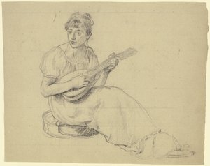 Mandolint játszó nő
