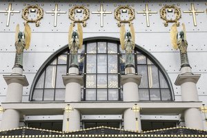 Am Steinhof templom (templom Leopld) tervezte Otto Wagner, Bécs, Ausztria (fotó)