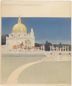 Szent Lipót-templom a Steinhofon, pályázati terv, perspektíva alkotó: Otto Wagner