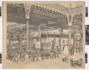 Párizsi világkiállítás, VI. csoport: mérnöki és vasúti ügyek a Champ de Mars-on, perspektíva alkotó: Otto Wagner