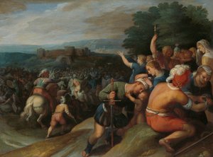 A bataviak Veteránál körülveszik a rómaiakat Claudius Civilis blokád alá veszi a rómaiakat Vetera Castrában a Bataviak rómaiak elleni felkeléséről szóló tizenkettő sorozat egyike alkotó: Otto van Veen