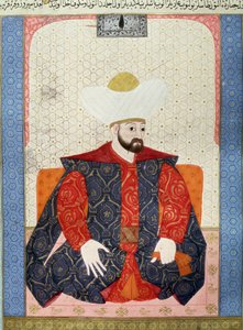 Oszmán Birodalom: „” I. Murád oszmán szultán (1326-1389) portréja”” Miniatűr a kéziratból (Ms. 1973, folio 62a) „” Zubdatat-al-Tawarikh”” (Zubdat al-Tawarikh) (Történetek krémje) Seyyid Loqman Ashuri történész 1538. Török és Iszlám Művészeti Múzeum alkotó: Ottoman School