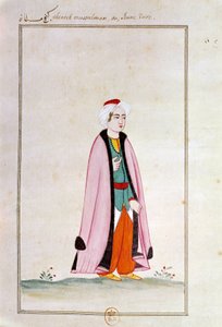Oszmán művészet: egy fiatal török. Nyomtatás kéziratból alkotó: Ottoman School