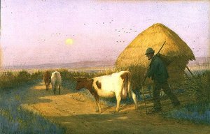 A Drover hazafelé kötött (akvarell) alkotó: Owen Baxter Morgan