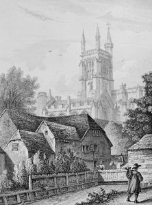 College Tower, Library and Mill Winchester, 1830 körül