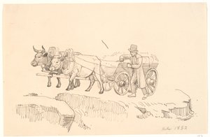 Egy farmer a bikaszekere mellett sétál alkotó: P.C. Skovgaard