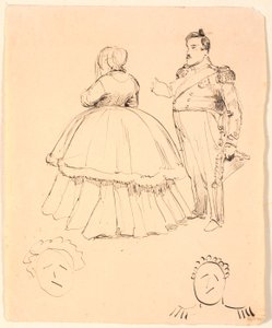 VII. Frederik és Danner grófnő karikatúrája; alább Christian VIII.