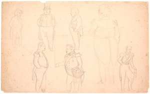 Karikatúra i.a. MINT. Ørsted, Frederik VII, Christian VIII és valószínűleg Frederik VI. alkotó: P.C. Skovgaard