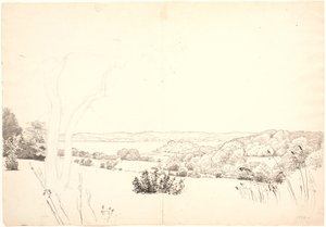 Táj, kilátással a Skarrit-tóra. alkotó: P.C. Skovgaard