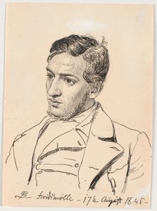 Carlo Dalgas festő portréja. alkotó: P.C. Skovgaard