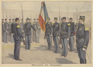 Egy katona bocsánatot kért a francia zászlótól, amiért megsértette azt