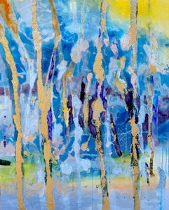 Élénk arany absztrakt alkotó: POOVI ART