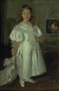 Egy kislány, Melchior Helga, hosszú ruhában alkotó: Peder Severin Krøyer