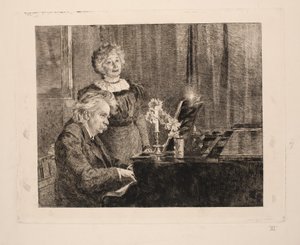 Edvard és Nina Grieg a zongoránál alkotó: Peder Severin Krøyer