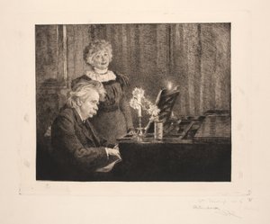 Edvard és Nina Grieg a zongoránál alkotó: Peder Severin Krøyer