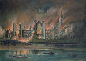 Tűz a Parlamentben, 1834. október 16. (guache) alkotó: P.T. Cameron