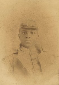 Charles Young ezredes, a West Point-i kadét kabinetkártyája, 1889. alkotó: Pach Bros