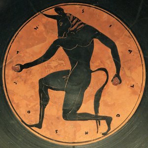 Ókori görög kerámia a Minotauruszról, 515 körül (fekete figurás kerámia) alkotó: Painter of London E342