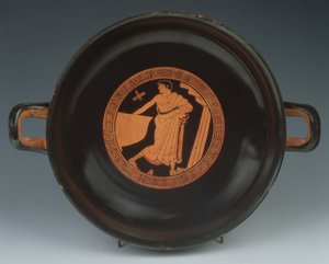 Vörös Kylix figura, ie 490-480 (kerámia) alkotó: Painter of the Paris Gigantomachy