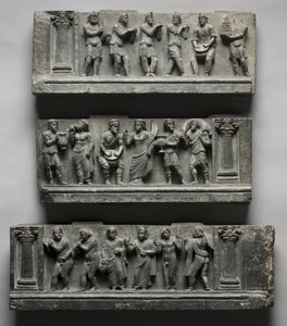 Babilóniai Relief, Pakisztán, Gandhara, Buner Area, Korai párnázási időszak (Ed 1-3to) (Schist) alkotó: Pakistani School