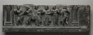 Babilóniai Relief, Pakisztán, Gandhara, Buner Area, Korai párnázási időszak (Ed 1-3to) (Schist) alkotó: Pakistani School