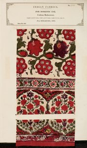 Pamut borítós minta a Sind-i Shikarpore-ból, az Indiai Textilgyártók Gyűjteményéből, John Forbes Watsontól, 1866-ban alkotó: Pakistani School