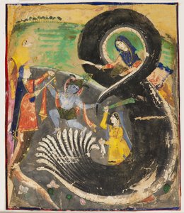 Krishna and the naga Kaliya alkotó: Pakistani School