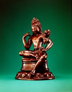 Padmapani Lokeshvara meditációban ül, a 7. század első felében (ezüsttel és rézzel kirakott bronz) (lásd még: 394854) alkotó: Pakistani School