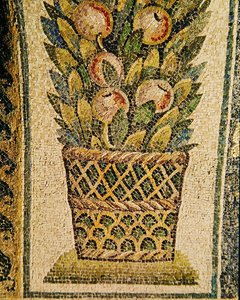 Egy kosár gyümölcs, i.sz. 430 körül (mozaik) alkotó: Paleo Christian