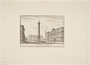 M. Aurelio oszlopa. 1. Palazzo Niccolini. 2. Helytartó palotája. 3. Monte Citorio. 4. Palazzo Chigi alkotó: Paolo Anesi