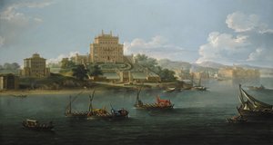 Kilátás a Villa Costagutira és a Villa Pamphiljra, Anzio és Nettuno között. alkotó: Paolo Anesi