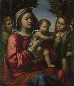 Szűz és gyermek a keresztelővel és egy angyallal, c. 1516 alkotó: Paolo Morando