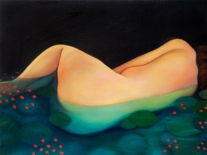 Nightswimming, 2019 (olaj, fapanel)