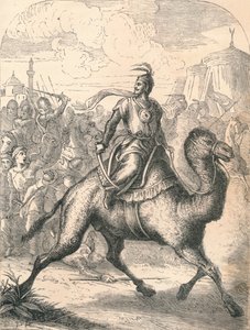 Saladin menekülés egy gyors dromedáron, 1869 alkotó: Paolo Priolo
