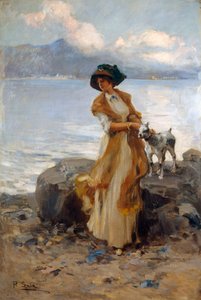 Harmónia a Mergozzo-tavon, Paolo Sala (1859-1924), olaj, vászon