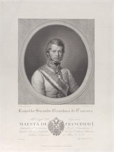 II. Lipót, Toszkána nagyhercegének ovális portréja, 1833., 1833.