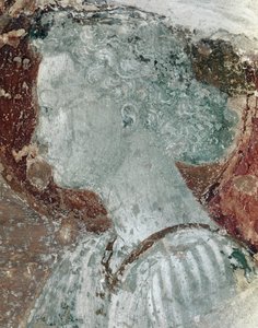 A szerzetesi élet jelenetei: Részlet angyal feje (freskó alkotó: Paolo Uccello