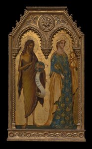 Keresztelő János és Alexandriai Katalin szentek, 1350 körül alkotó: Paolo Veneziano