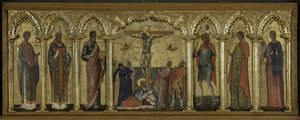 Szent Sztratonikus, Szent Hermolausz, Szent Máté, Szent Kristóf, Szent Thekla és Szent Abundius, A keresztre feszítés poliptichonja szentekkel