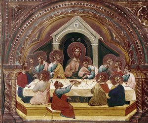 Az utolsó vacsora, a Santa Chiara-i poliptikus részlet (olaj, fa, 1350 körül)