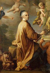 Önarckép, Paolo de Matteis (1662-1728) rastadti békéjének festése közben, olaj, vászon