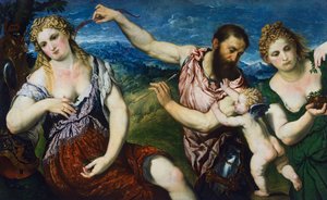 Allegoria Marsszal, Vénusszal, Flórával és Ámorral, 1560 körül (olaj, vászon) alkotó: Paris Bordone