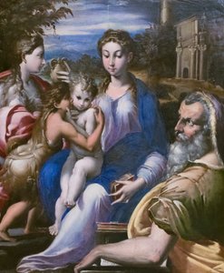 Szent család Keresztelő Szent Jánossal és Mária Magdolnával alkotó: Parmigianino (1503-40) (follower of)