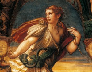 Diana és Actaeon legendája, Francesco Mazzola, Parmigianino (1503-1540), freskó, részlet, Rocca Sanvitale, Fontanellato, Emilia Romagna alkotó: Parmigianino