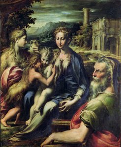 Madonna Szent Zakariással, 1527-30 körül (olaj, vászon) alkotó: Parmigianino