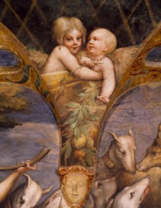 Szárnyatlan angyalok Diana mítoszából és Actaeonból alkotó: Parmigianino