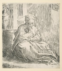 A földön ülő nő, Saint Thais (rézkarc) néven ismert alkotó: Parmigianino