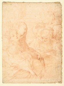 Nők csoportja (recto) alkotó: Parmigianino