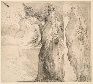 Tanulmány a „The Tombment” számára alkotó: Parmigianino